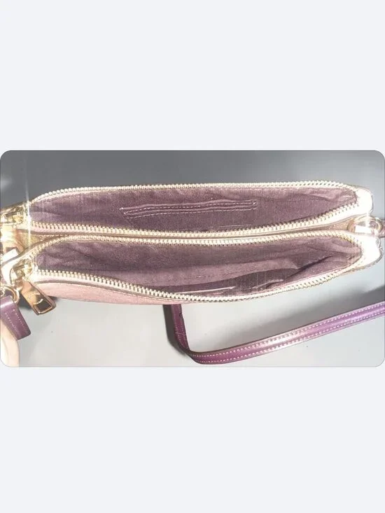 Coach Signature Lyla Double Zip Crossgrain Leather Crossbody Bag (Model F72890) - Picture 8 of 10